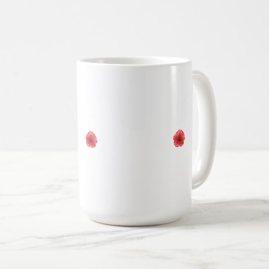 Eine lebendige Blume aus rotem Mohn mit zarten Blü Kaffeetasse (VorderseiteRechts)