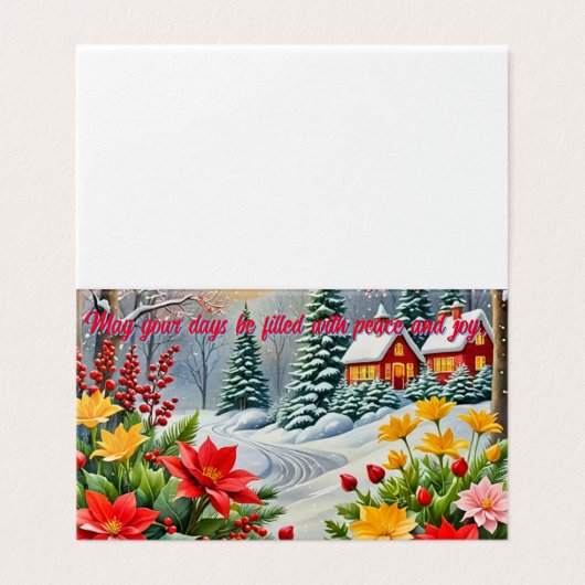 Eine lebendige Blumengarten Weihnachtskarte (Außenseite Aufgefaltet)