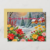 Eine lebendige Blumengarten Weihnachtskarte Postkarte (Vorne/Hinten)