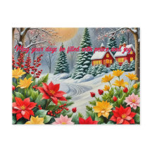 Eine lebendige Blumengarten Weihnachtskarte