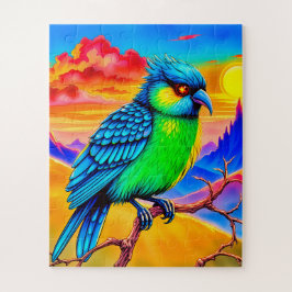 Eine lebendige, fantastische Vogelkinderin Puzzle