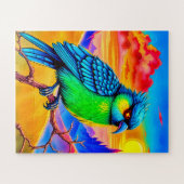 Eine lebendige, fantastische Vogelkinderin Puzzle (Horizontal)