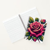 Eine lebendige farbige Rose - Notebook Notizblock (Innenseite)