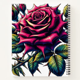 Eine lebendige farbige Rose - Notebook Notizblock