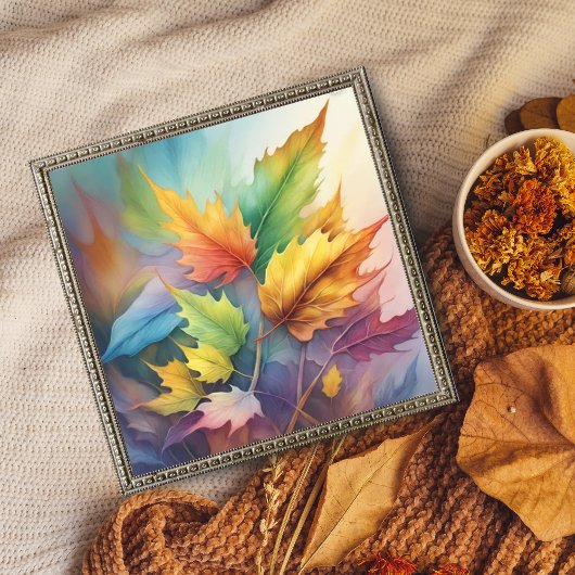 Eine lebendige Feier des Herbstblattes Fotodruck