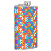 Eine lebendige Flasche mit einem farbenfrohen geom Flachmann (Rechts)