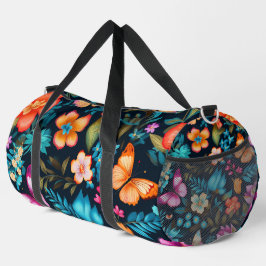 Eine lebendige florale Reisetasche mit kräftigem O Duffle Bag