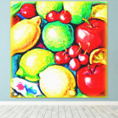Eine lebendige Fruchtsaftmalerei. Jetzt kaufen Leinwanddruck (Insitu (Holzboden))