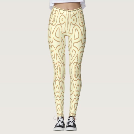 Eine lebendige gelbe Farbe "Ratti_Creative_Arts" Leggings (Vorderseite)
