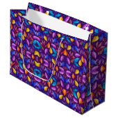 Eine lebendige Geschenktasche mit farbenfrohem Sch Große Geschenktüte (Vorderseite Schrägansicht)