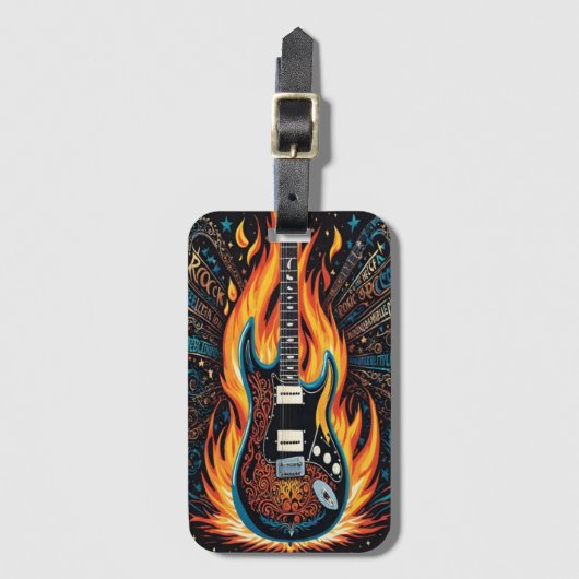 Eine lebendige Gitarre in einem leidenschaftlichen Gepäckanhänger (Vorderseite Vertikal)