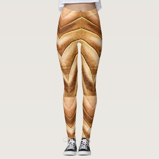 Eine lebendige Holzfarbe "Ratti_Creative_Arts" Leggings (Vorderseite)