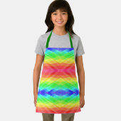 Eine lebendige, regenbogen-gemusterte Schürze mit  (Insitu)
