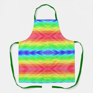 Eine lebendige, regenbogen-gemusterte Schürze mit