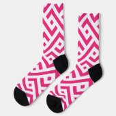 Eine lebendige rosa Farbe, coole Musterdesign Socken (Linkes Detail)