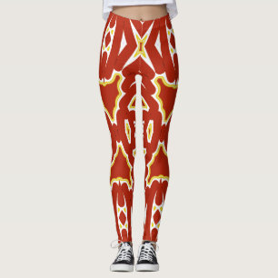 Eine lebendige rote Farbe "Ratti_Creative_Arts" Le Leggings