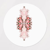 Eine lebendige rote Grafik mit kreativer Blüte Etiketten (Design 2)