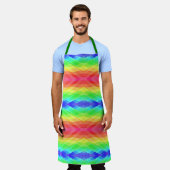 Eine lebendige Schürze zeigt einen Regenbogenverla (Getragen)