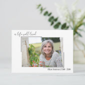 Eine lebenslange Beerdigung über die zerteilte Gre Dankeskarte (Stehend Vorderseite)