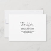 Eine lebenslange Beerdigung über die zerteilte Gre Dankeskarte (Rückseite)