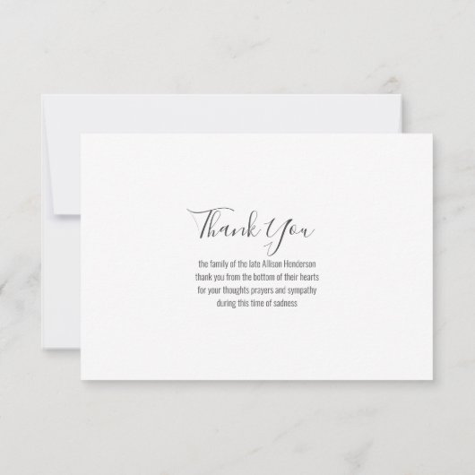 Eine lebenslange Beerdigung über die zerteilte Gre Dankeskarte (Rückseite)