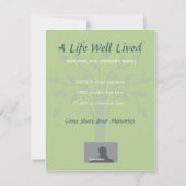 Eine lebenslange Gedenkfeier Einladung (Vorderseite)