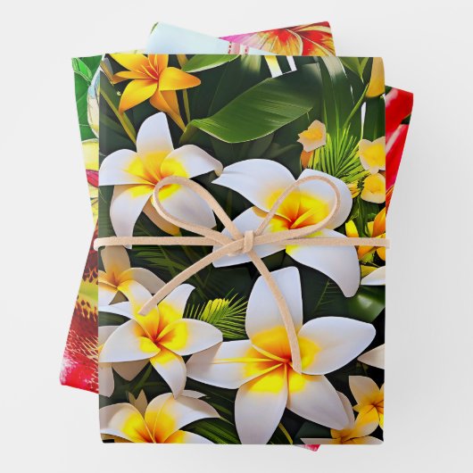 Eine lebhafte Einrichtung aus weißer und gelber Pf Geschenkpapier Set (Beispiel)