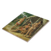 Eine Leewardinselncarib-Familie außerhalb einer Fliese (Seite)