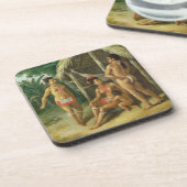 Eine Leewardinselncarib-Familie außerhalb einer Untersetzer (Linke Seite)