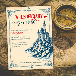 Eine legendäre Reise zu 50 Wasserburg Geburtstag Einladung