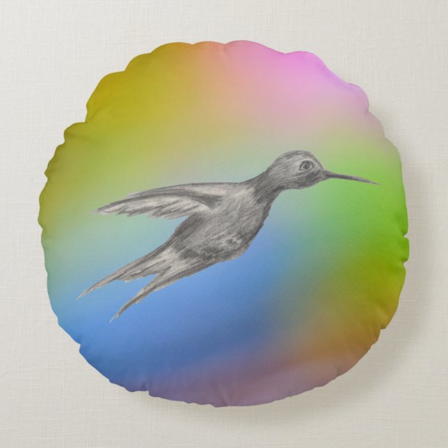 Eine Leidenschaft des Hummingvogels Rundes Kissen (Vorderseite)