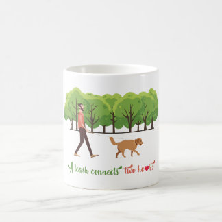 Eine Leine schließt zwei Herzen Kaffee-Tasse an Kaffeetasse