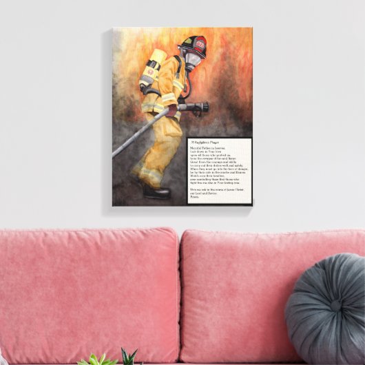 Eine Leinwand des Feuerwehrmanns (Insitu (Wohnzimmer))