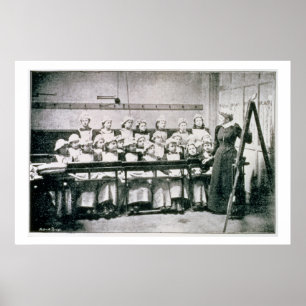 Eine Lektion in der Hauswirtschaftslehre (b&w Poster