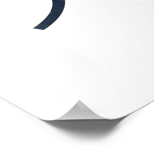 Eine Letter Monogram, weiße Blume und Grünflächen Poster (Ecke)