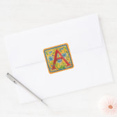 Eine Letter-Tragetasche Quadratischer Aufkleber (Umschlag)