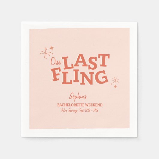 Eine letzte Fling-Bachelorette Serviette (Vorderseite)