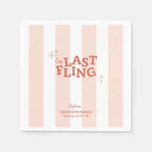 Eine letzte Fling-Bachelorette Serviette (Vorderseite)