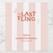 Eine letzte Fling-Bachelorette Weinetikett (Einzelnes Label)