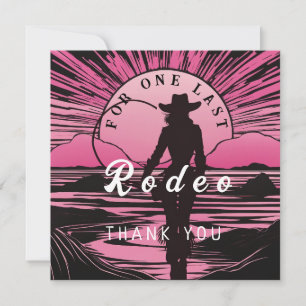 Eine letzte Junggesellinnen-Rodeo Dankeskarte