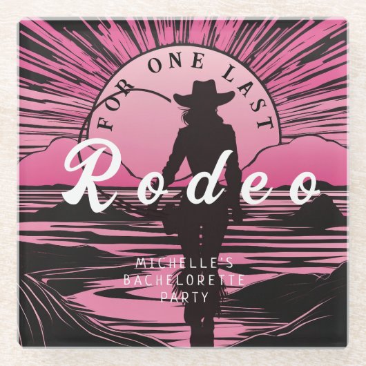 Eine letzte Rodeo Bachelorette Glasuntersetzer (Vorderseite)