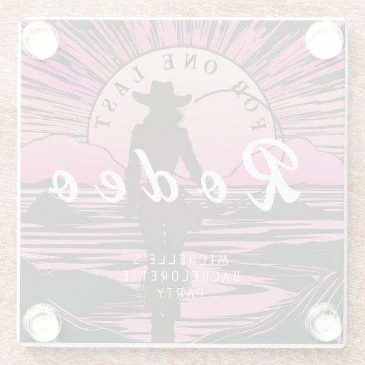 Eine letzte Rodeo Bachelorette Glasuntersetzer (Rückseite)