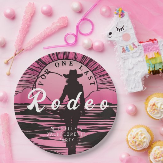 Eine letzte Rodeo Bachelorette Pappteller (Party)