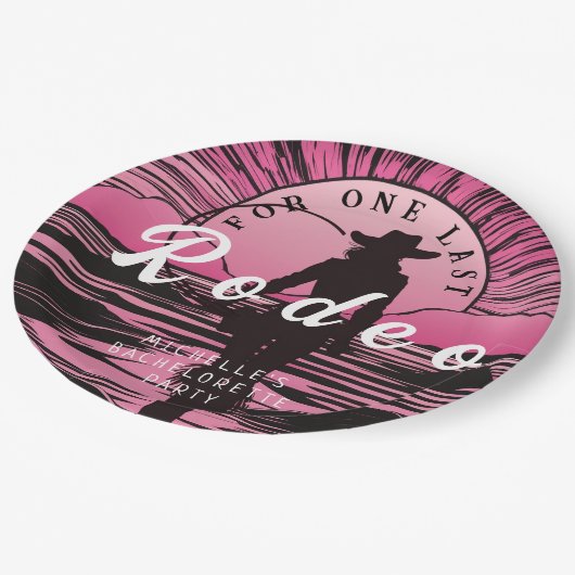 Eine letzte Rodeo Bachelorette Pappteller (Schrägansicht)