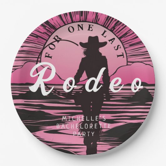 Eine letzte Rodeo Bachelorette Pappteller (Vorderseite)
