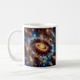 Eine leuchtende Galaxie wirbelt. Kaffeetasse