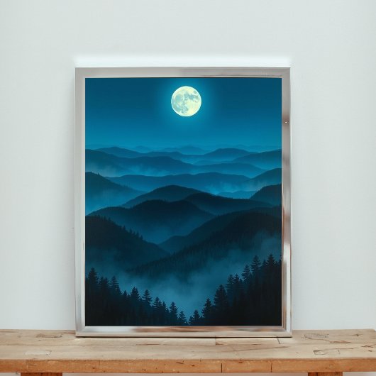 eine leuchtende Vollmondleuchte Poster