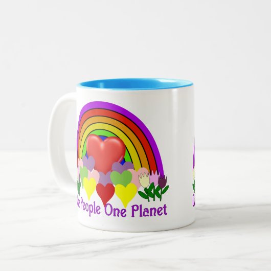 Eine Leute des Planeten-einer Zweifarbige Tasse (Vorderseite Links)