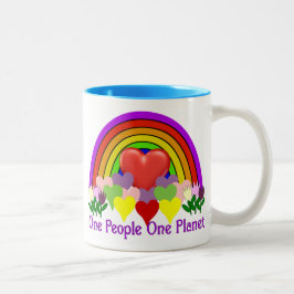 Eine Leute des Planeten-einer Zweifarbige Tasse