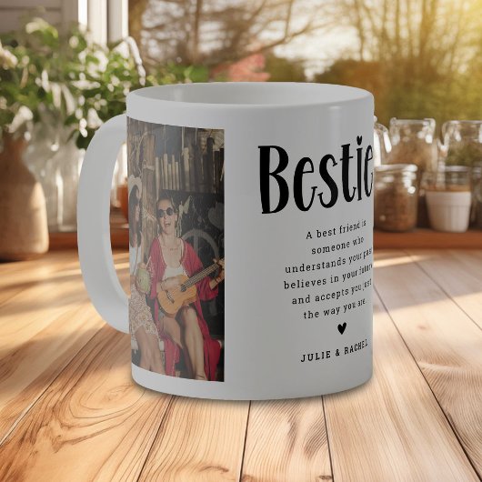 Eine Liebe: 2 Foto & Quote Bestie Kaffee Tasse